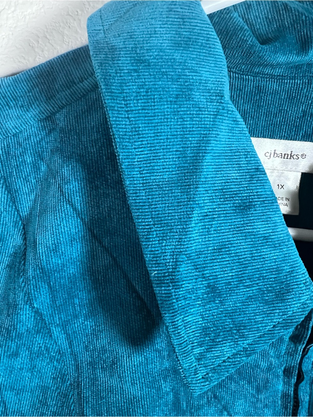 CJ Banks Blue Teal Zip-Front Women's Jacket Size 1X - Picture 4 of 6